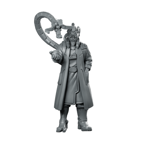 Dr Scorpion Rogue Doc Miniature Sci-Fi Cyberpunk Medic Miniature 360 Spin 01