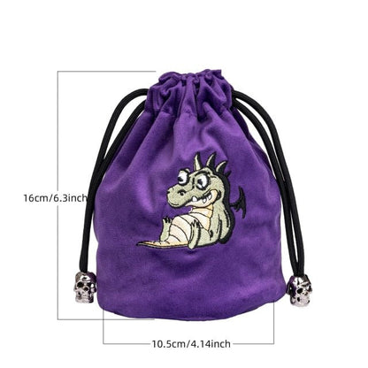 Dracopup | Flannel Drawstring Dice Bag | Purple - Tabletop Dominion - We Print Miniatures