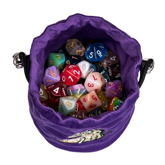 Dracopup | Flannel Drawstring Dice Bag | Purple - Tabletop Dominion - We Print Miniatures
