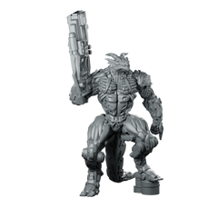 Dragonborn Cyborg Soldier Bruktar The Confident Reptilian Miniature 360 Spin 01