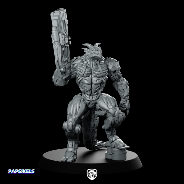 Dragonborn Cyborg Soldier Bruktar The Confident Reptilian