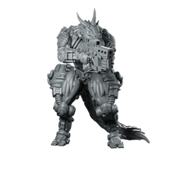 Dragonborn Cyborg Soldier Jukaris The Swift Draconic Miniature 360 Spin 01