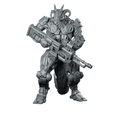 Dragonborn Cyborg Soldier Rikwohr The Valiant Horned Miniature 360 Spin 01