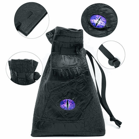 Dragon's Vault | Purple Eye | Vegan Leather Dice Bag - Tabletop Dominion - We Print Miniatures