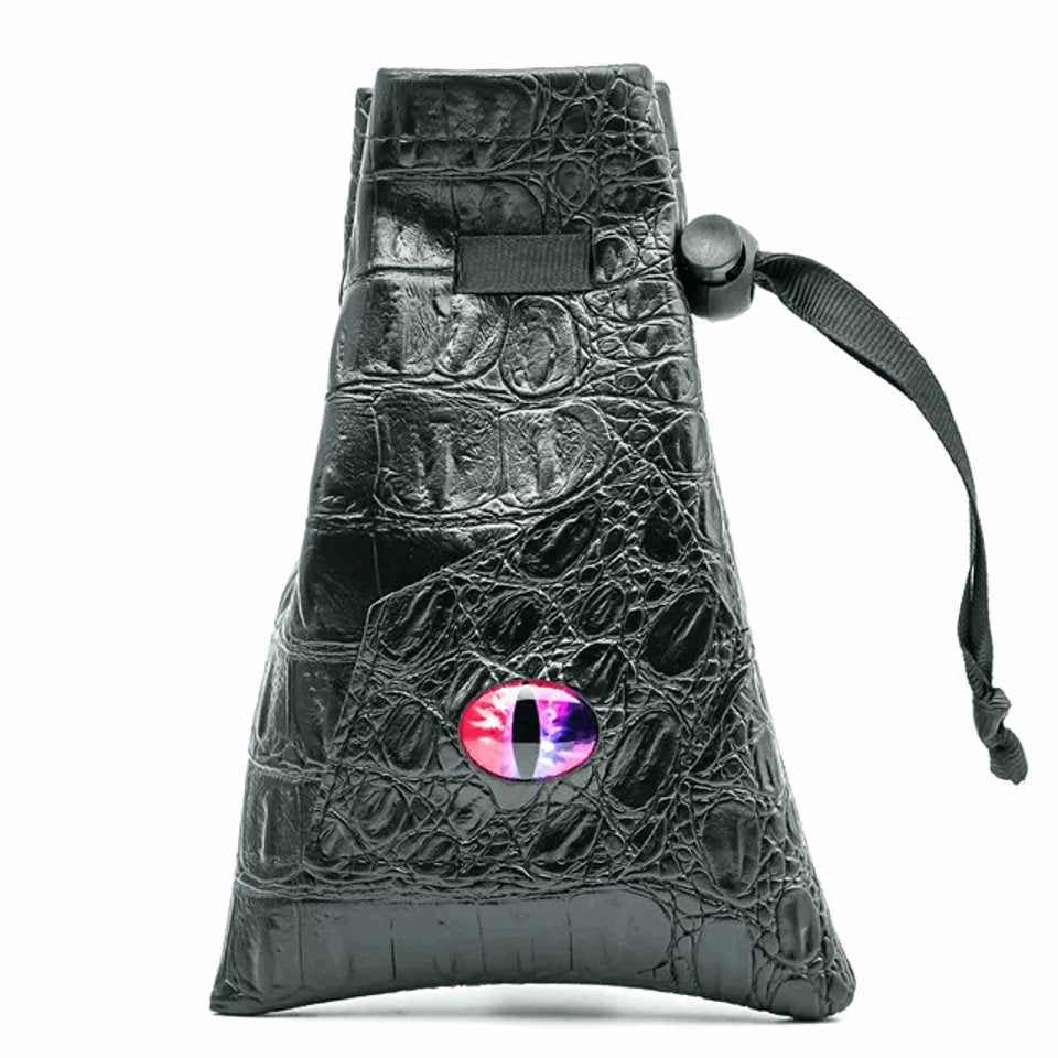 Dragon's Vault | Red/Blue Eye | Vegan Leather Dice Bag - Tabletop Dominion - We Print Miniatures