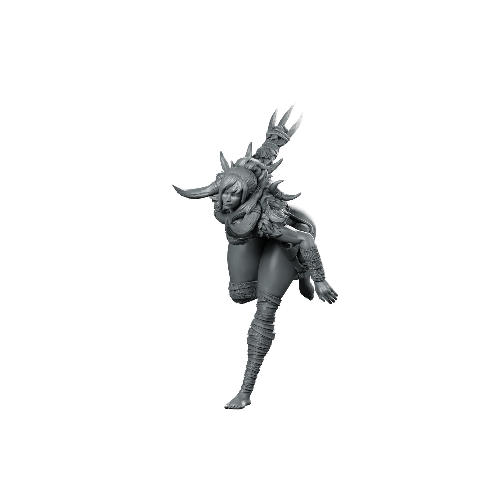 Dreadveil 32 Miniature Horned Female Warrior Agile Miniature 360 Spin 01