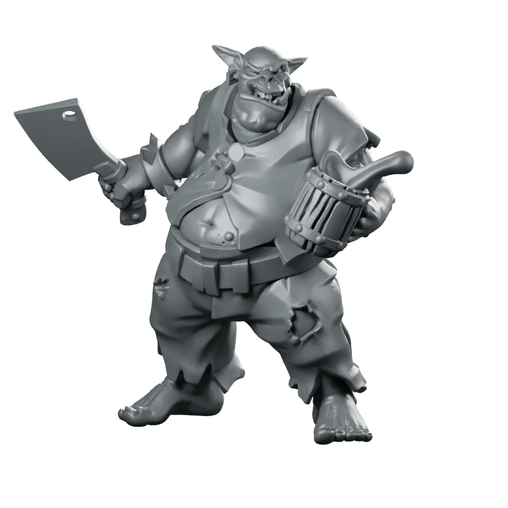 Dremek Happy Quencher Miniature Orc Cook Cleaver Tankard Miniature 360 Spin 01
