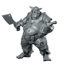 Dremek Happy Quencher Miniature Orc Cook Cleaver Tankard Miniature 360 Spin 01
