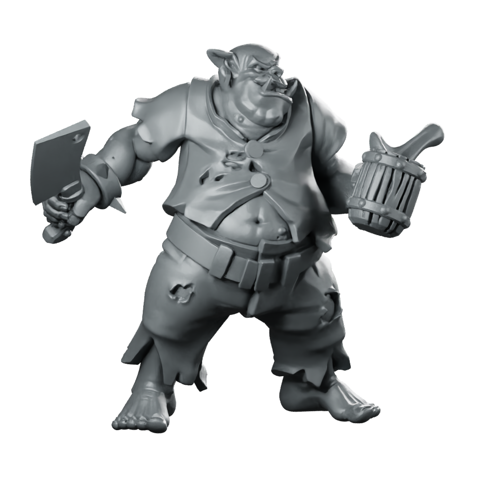 Dremek Happy Quencher Miniature Orc Cook Cleaver Tankard Miniature 360 Spin 02