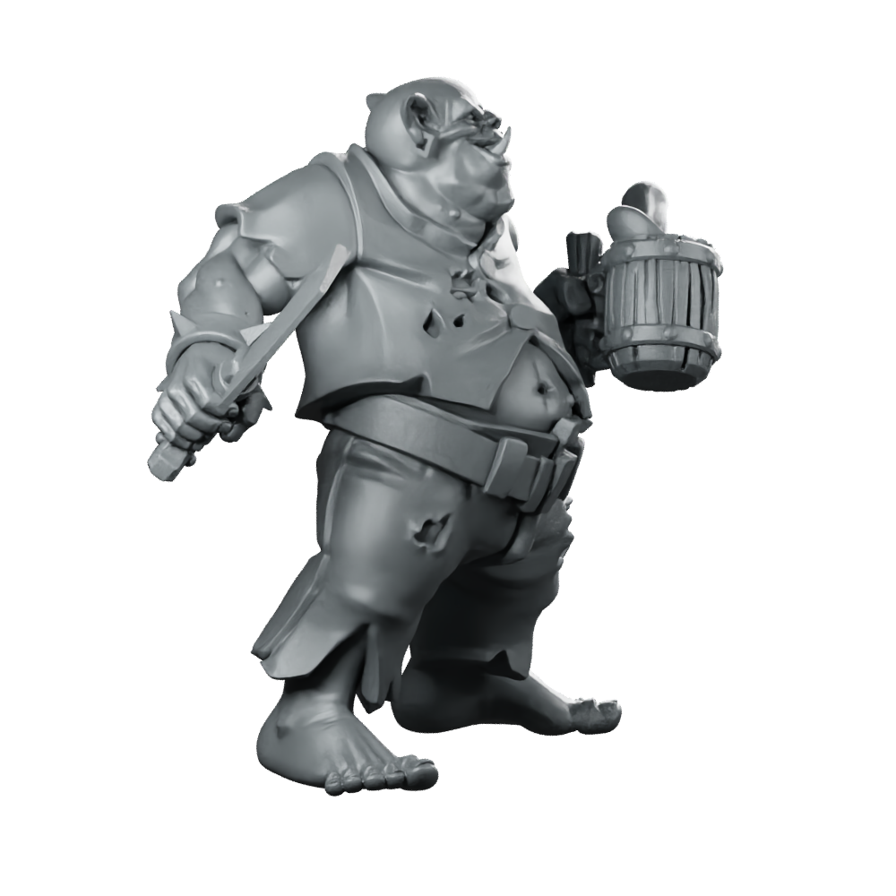 Dremek Happy Quencher Miniature Orc Cook Cleaver Tankard Miniature 360 Spin 03