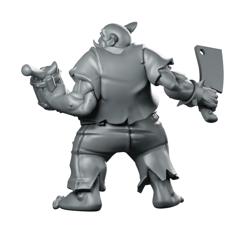 Dremek Happy Quencher Miniature Orc Cook Cleaver Tankard Miniature 360 Spin 06