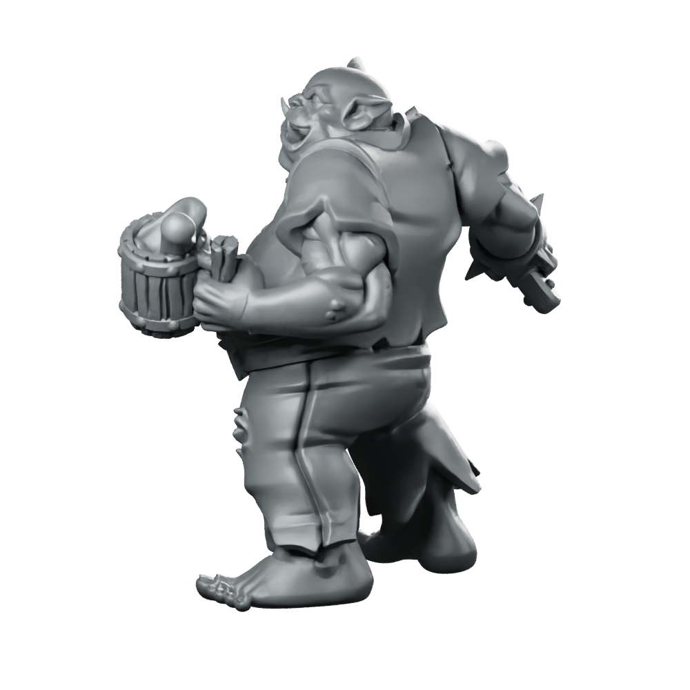 Dremek Happy Quencher Miniature Orc Cook Cleaver Tankard Miniature 360 Spin 07