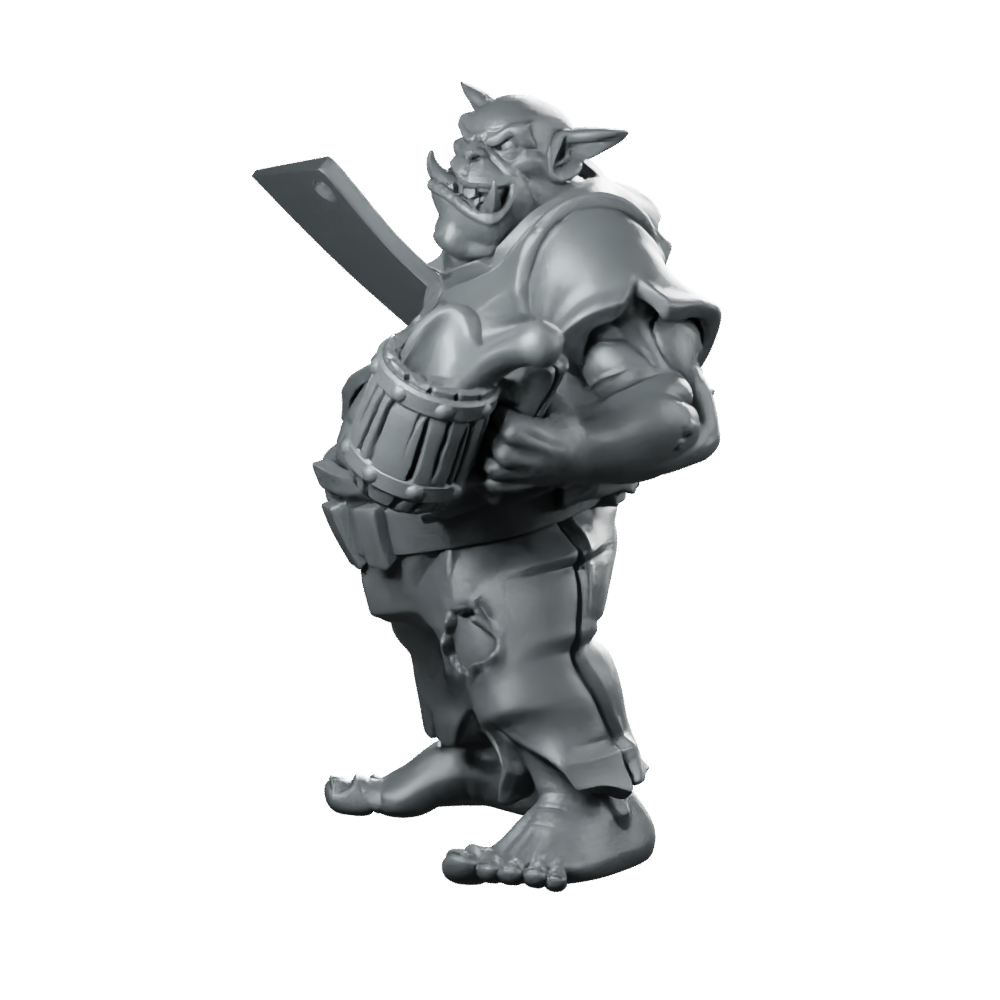 Dremek Happy Quencher Miniature Orc Cook Cleaver Tankard Miniature 360 Spin 08