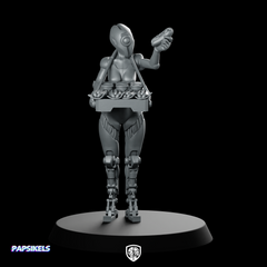 Droid Merchant Cyberpunk Miniature Robot Street Food Vendor
