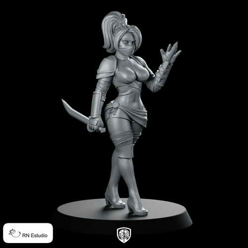 Drow Assassin Miniature Stealthy Sci - Fi Rogue Dagger - RN Estudio - We Print Miniatures