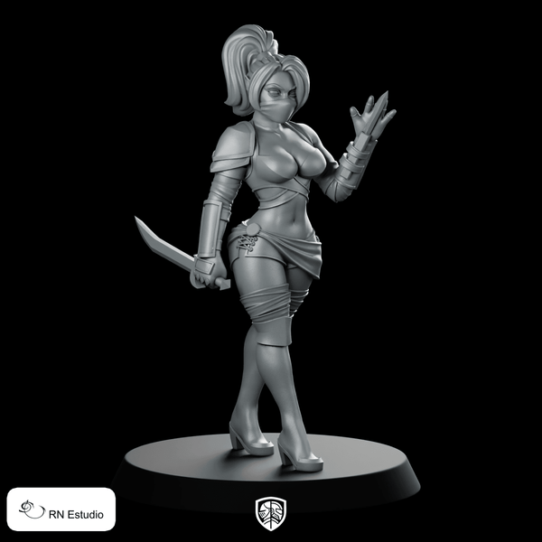 Drow Assassin Miniature Stealthy Sci - Fi Rogue Dagger - RN Estudio - We Print Miniatures
