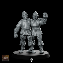 Drunk Guards Fantasy Miniature Tavern NPC Duo