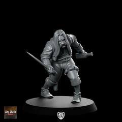 Drunk Merc Fantasy Miniature Swordsman Flask RPG