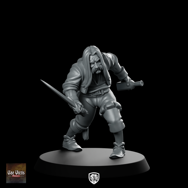 Drunk Merc Fantasy Miniature Swordsman Flask RPG