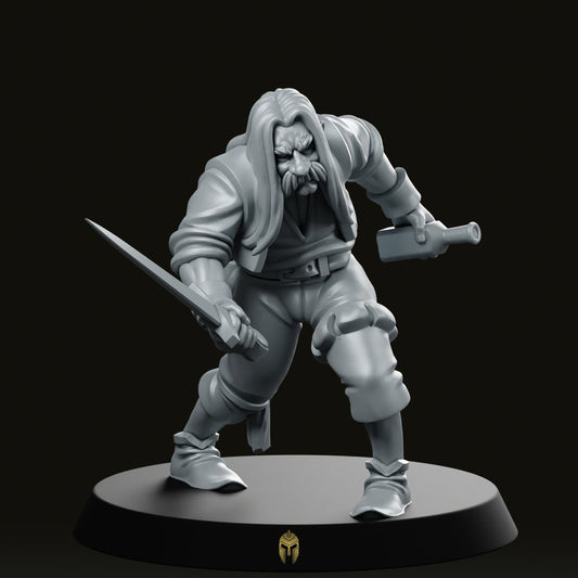 Drunk Merc Fantasy Miniature - We Print Miniatures