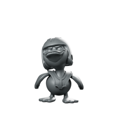 Duck6 Miniature Armoured Grumpy Duck Warrior Miniature 360 Spin 01