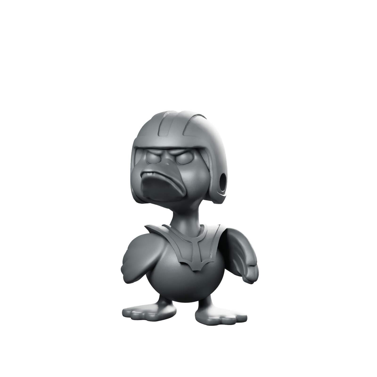 Duck9 Miniature Grumpy Armoured Duck Warrior Miniature 360 Spin 01