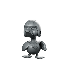 Duck9 Miniature Grumpy Armoured Duck Warrior Miniature 360 Spin 01