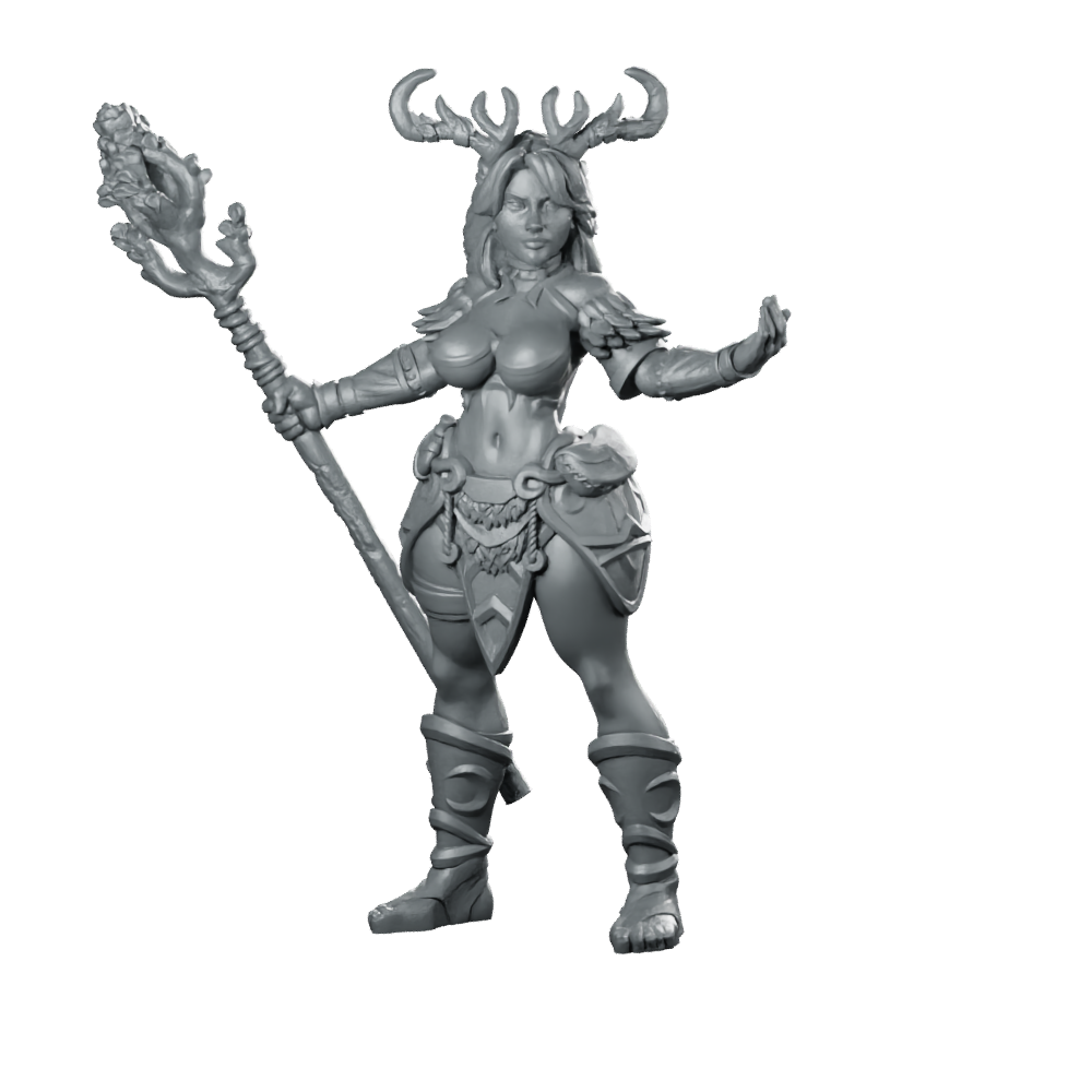 Druid Girl Miniature Miniature 360 Spin 01