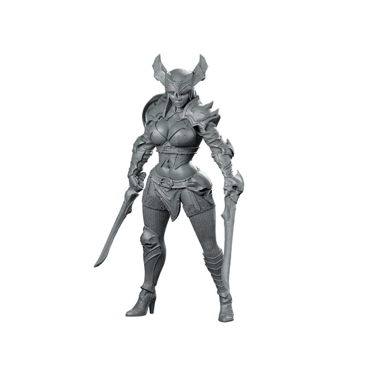 Duskfang Miniature Horned Warrior Dual Blades Miniature 360 Spin 01
