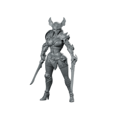 Duskfang Miniature Horned Warrior Dual Blades Miniature 360 Spin 01