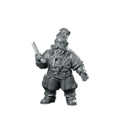 Dwarf Barber Fantasy Miniature Cut-Throat Razor NPC Miniature 360 Spin 01
