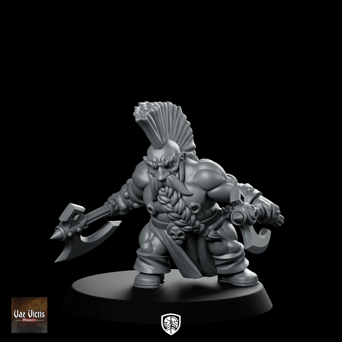 Free Dwarf Berserker - Vae Victis - We Print Miniatures