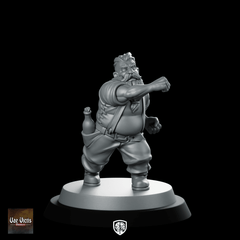Dwarf Brawler Miniature Unarmed Fighter Tavern Bruiser - Vae Victis - We Print Miniatures