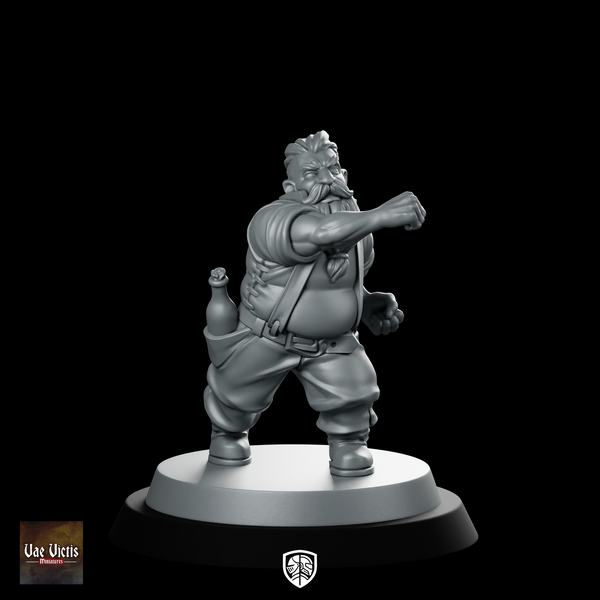 Dwarf Brawler Miniature Unarmed Fighter Tavern Bruiser