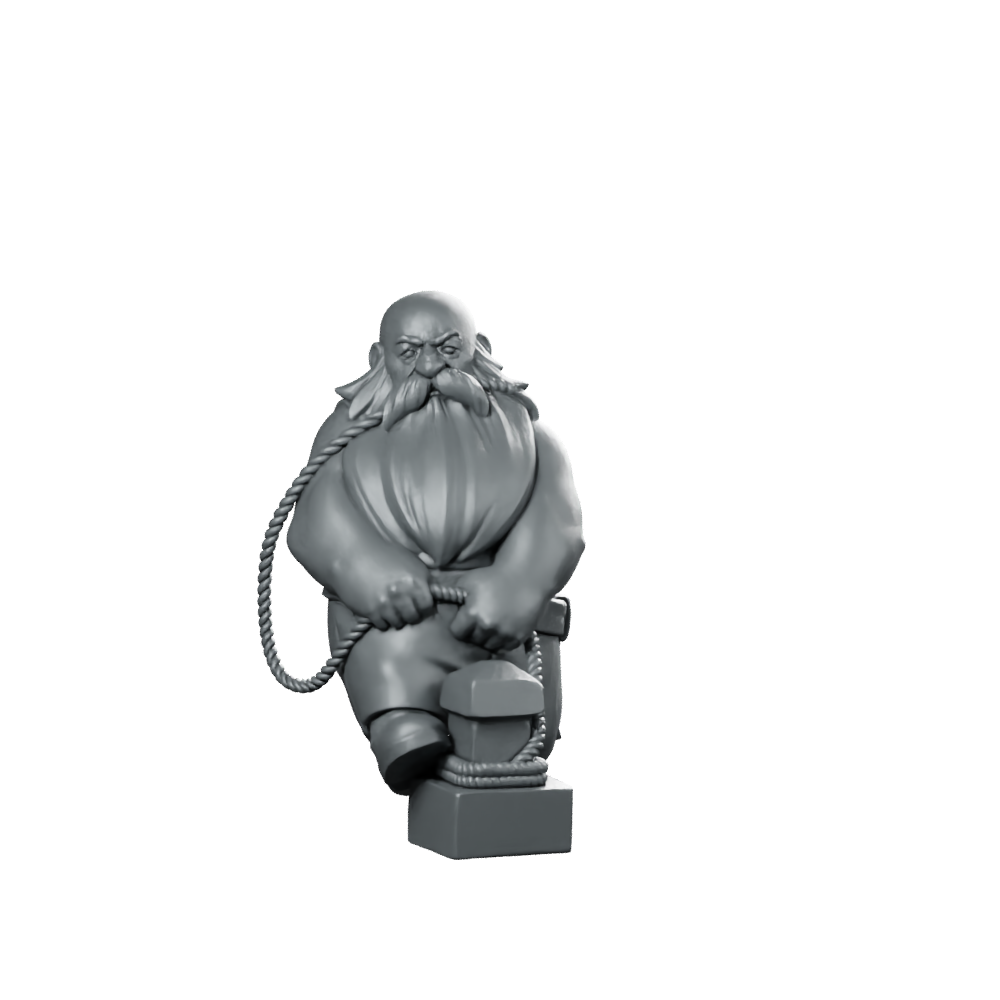 Dwarf Crew Member Miniature Dwarf Blacksmith Miniature 360 Spin 01