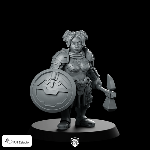 Dwarf Female Daughters of KU 5 Miniature Shieldmaiden