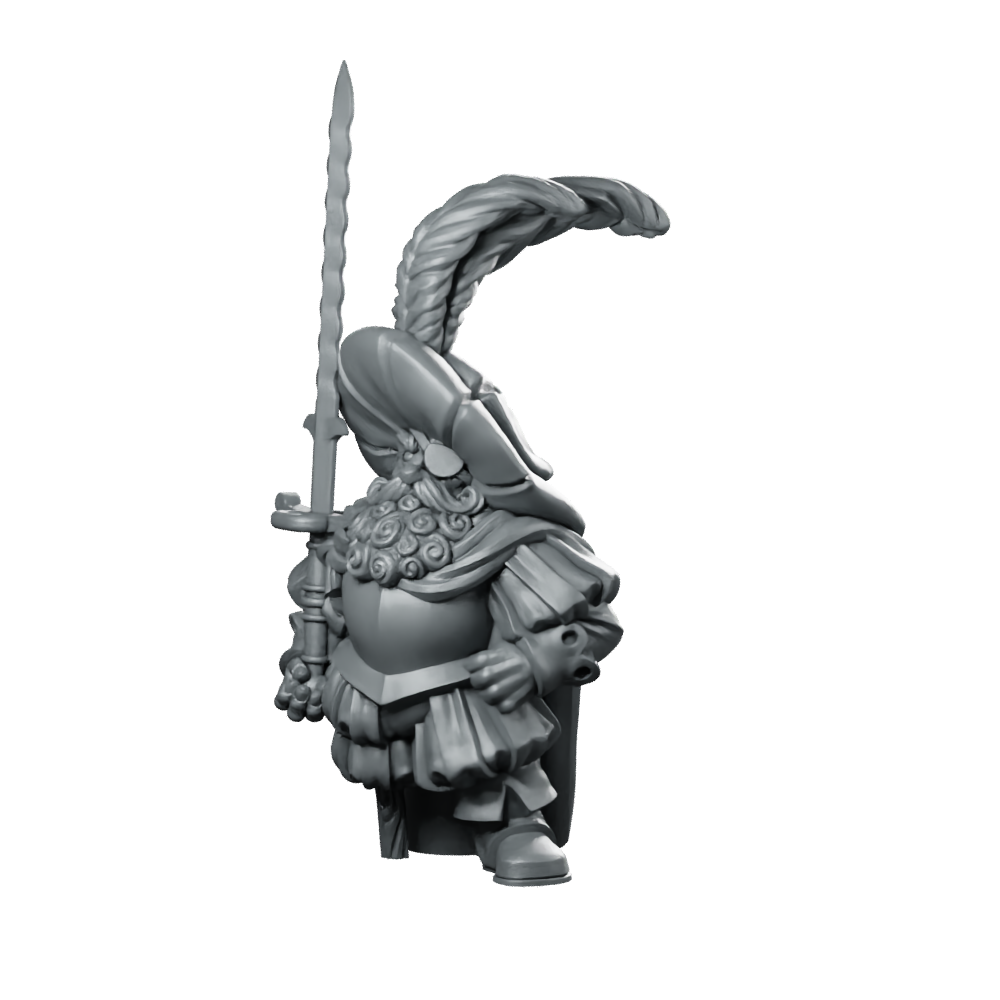 Dwarf Landsknecht Miniature Halberdier Plume Guard Miniature 360 Spin 01