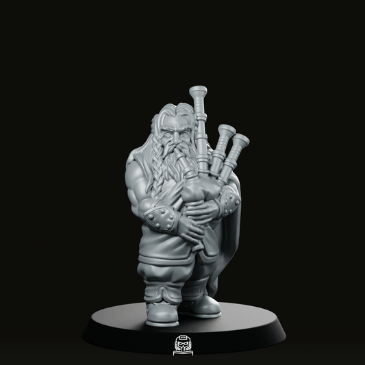 Dwarf Piper Miniature - Vae Victus Miniatures - We Print Miniatures