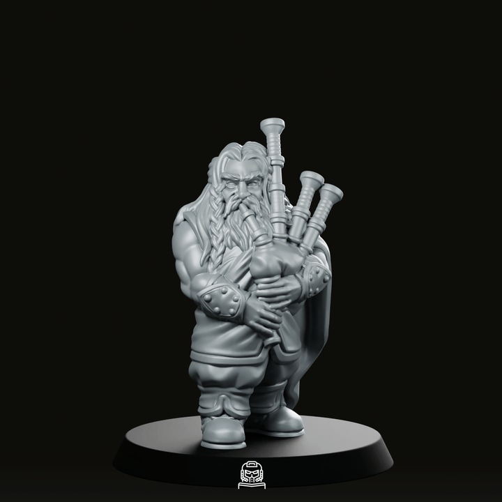 Dwarf Piper Miniature Fantasy Bard Bagpipes NPC