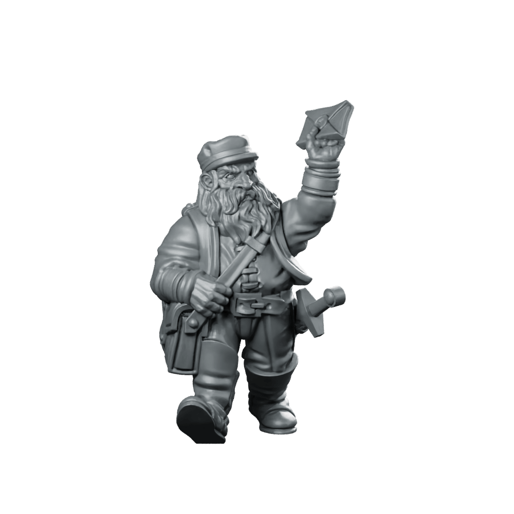 Dwarf Postman Miniature Stern Courier NPC Messenger - Vae Victis - We Print Miniatures