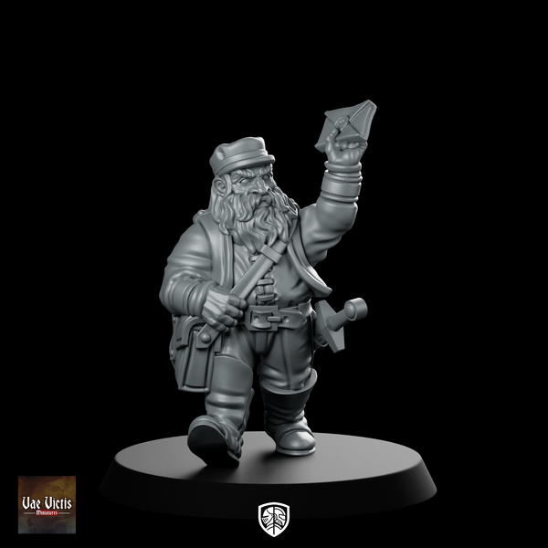 Dwarf Postman Miniature Stern Courier NPC Messenger