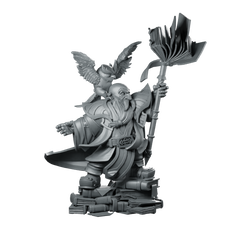 Dwarf Runesage Diogen Miniature Arcane Owl Spellcaster Miniature 360 Spin 01