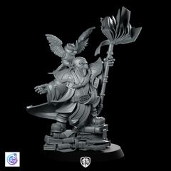 Dwarf Runesage Diogen Miniature Arcane Owl Spellcaster