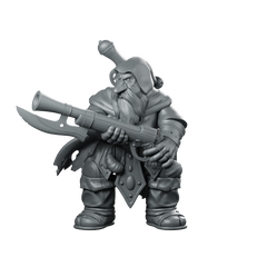 Dwarf Sniper Miniature Dwarf Buccaneer Gunner Miniature 360 Spin 01