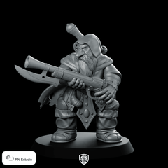 Dwarf Sniper Miniature Dwarf Buccaneer Gunner - RN Estudio - We Print Miniatures