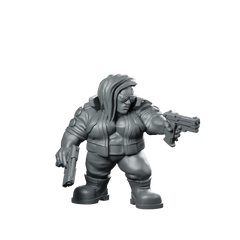 Dwarf Street Mercenary Female D Fixed Cyber Miniature 360 Spin 01