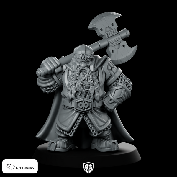 Dwarf Uddir LOTR Thunderaxe Miniature Norse Hero