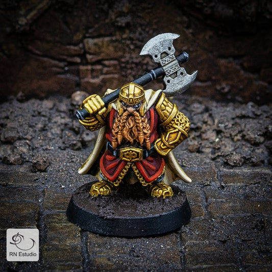 Dwarf Uddir LOTR Thunderaxe Miniature - RN Estudio - We Print Miniatures