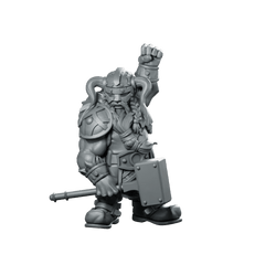 Dwarf Viking Miniature Hammer Shield Warrior Hero - CastNPlay - We Print Miniatures