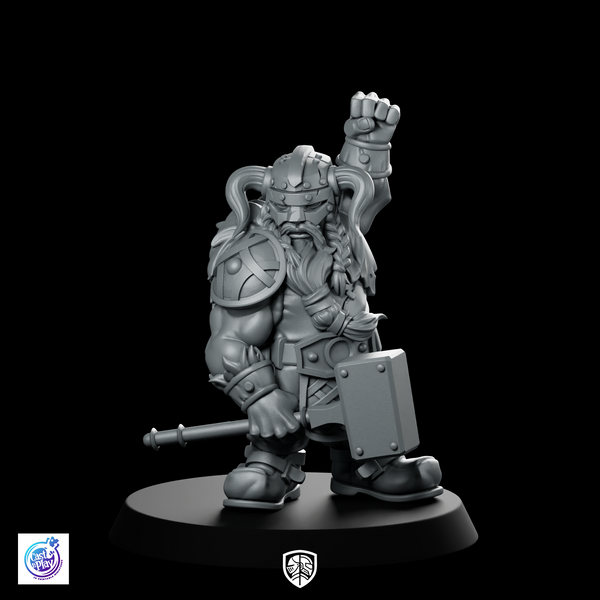 Dwarf Viking Miniature Hammer Shield Warrior Hero